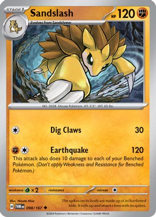 Sandslash (098/167) [Scarlet & Violet: Twilight Masquerade] Reverse Holofoil