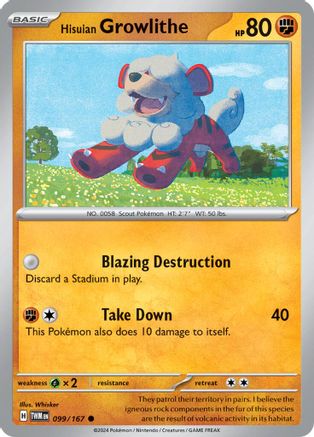Hisuian Growlithe (099/167) [Scarlet & Violet: Twilight Masquerade] Reverse Holofoil