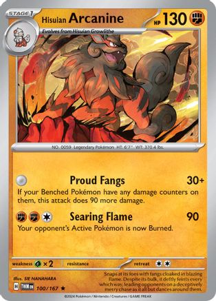 Hisuian Arcanine (100/167) [Scarlet & Violet: Twilight Masquerade] | Silver Goblin