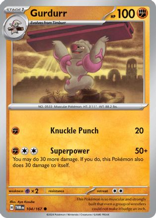 Gurdurr (104/167) [Scarlet & Violet: Twilight Masquerade] Reverse Holofoil