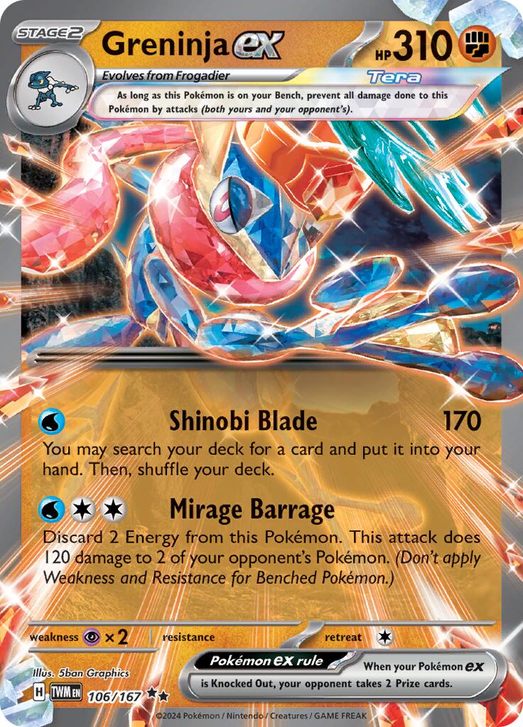 Greninja ex (106/167) [Scarlet & Violet: Twilight Masquerade] | Silver Goblin