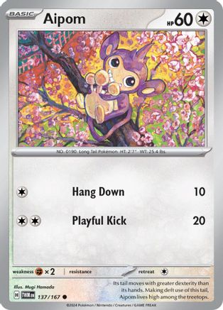 Aipom (137/167) [Scarlet & Violet: Twilight Masquerade] Reverse Holofoil