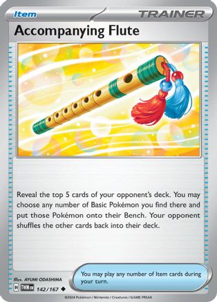 Accompanying Flute (142/167) [Scarlet & Violet: Twilight Masquerade] Reverse Holofoil