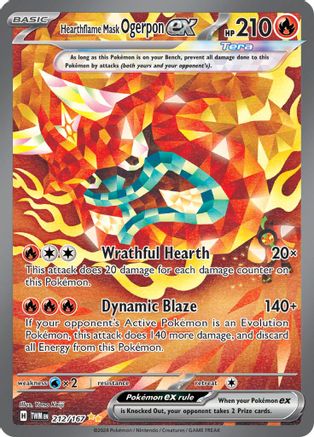 Hearthflame Mask Ogerpon ex - 212/167 (212) Holofoil - SV06 Twilight Masquerade