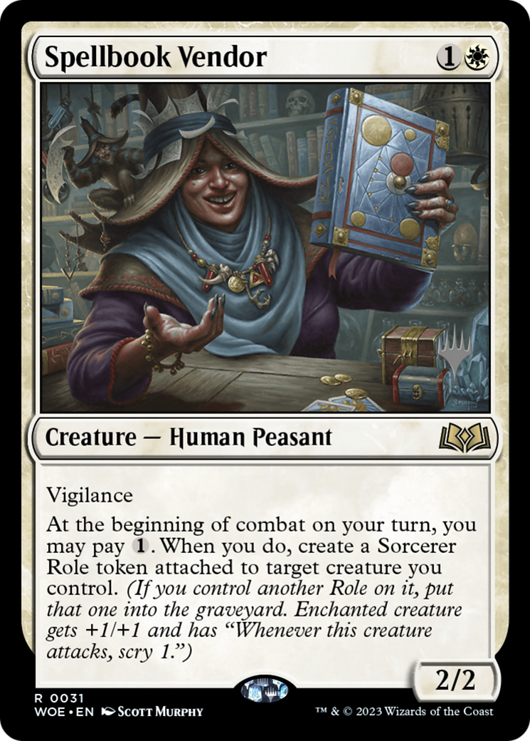 Spellbook Vendor (Promo Pack) [Wilds of Eldraine Promos] | Silver Goblin