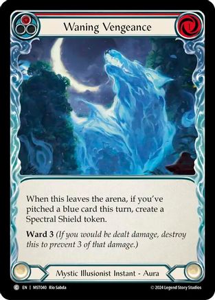 Waning Vengeance (Red) (MST040) Rainbow Foil - Part the Mistveil
