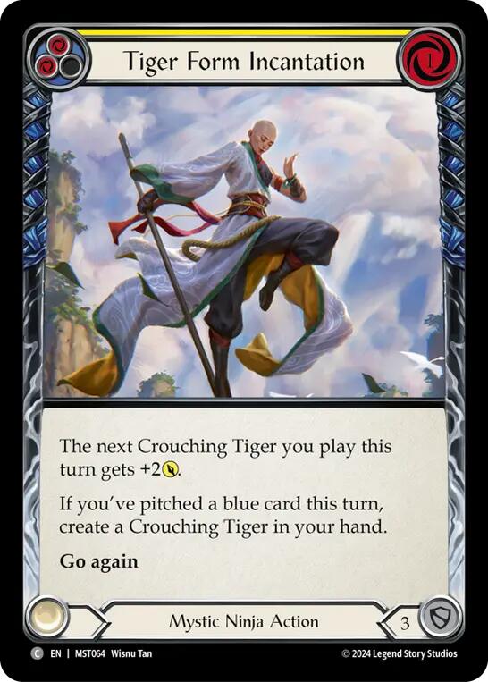 Tiger Form Incantation (Yellow) [MST064] (Part the Mistveil)  Rainbow Foil | Silver Goblin