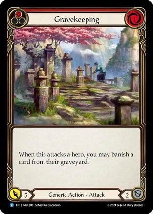 Gravekeeping (Red) Rainbow Foil (MST200) - Part the Mistveil