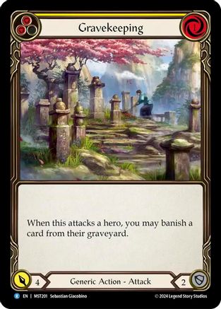 Gravekeeping (Yellow) Rainbow Foil (MST201) - Part the Mistveil | Silver Goblin