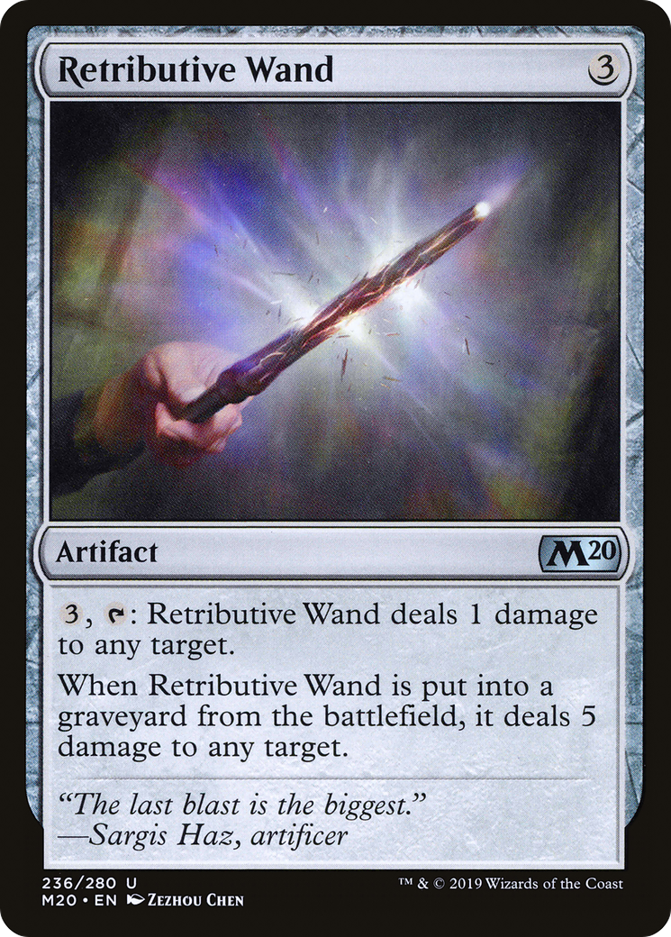 Retributive Wand [Core Set 2020] | Silver Goblin