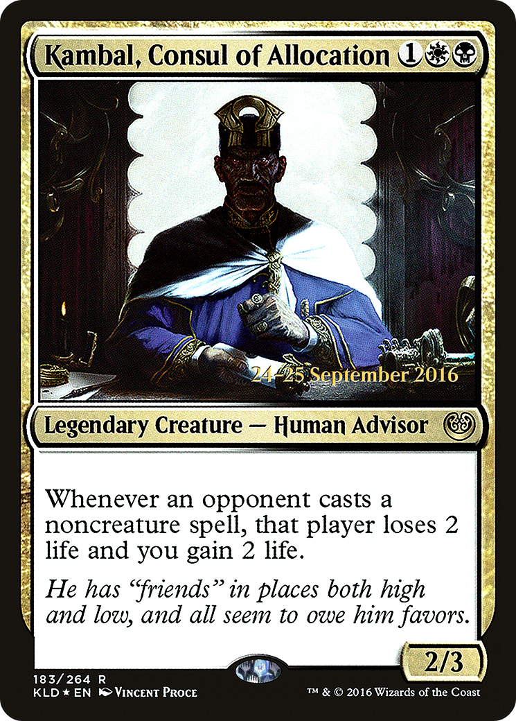 Kambal, Consul of Allocation [Kaladesh Prerelease Promos] | Silver Goblin