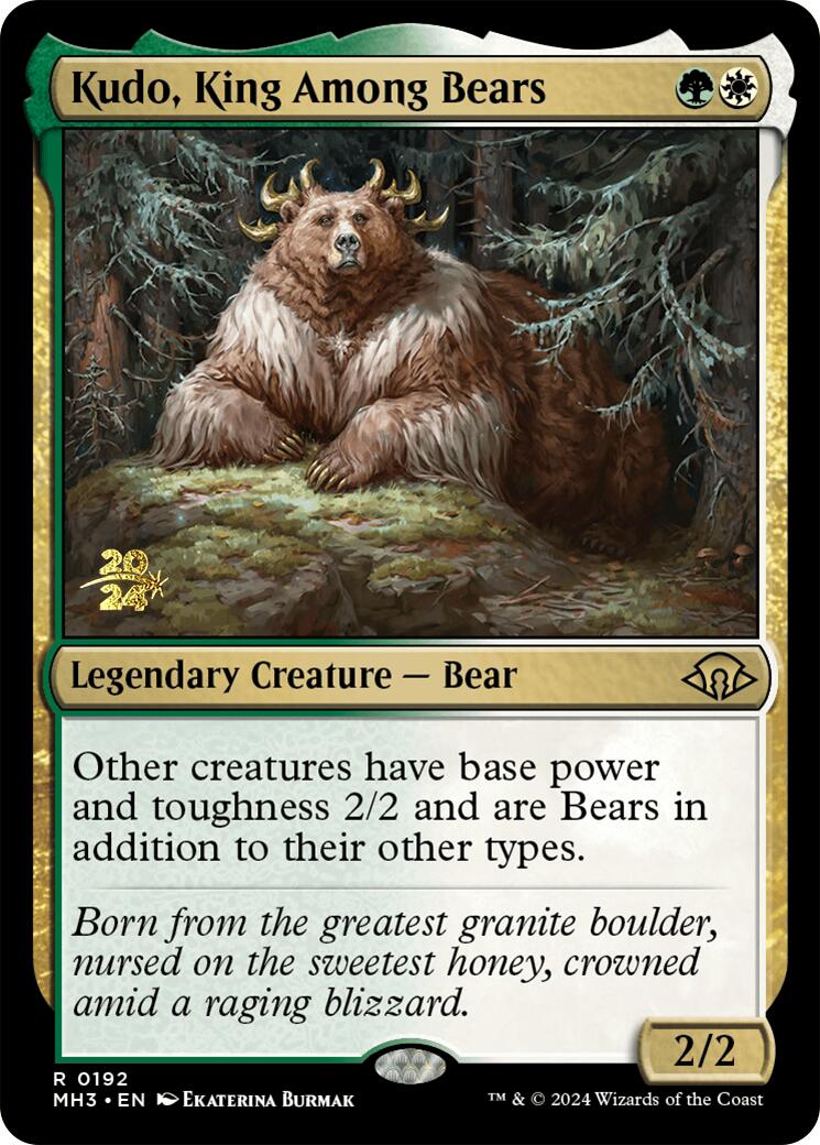Kudo, King Among Bears [Modern Horizons 3 Prerelease Promos] | Silver Goblin