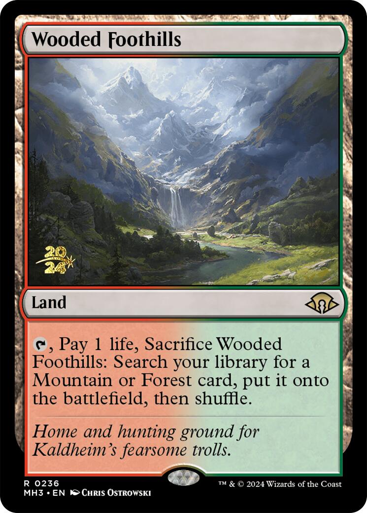 Wooded Foothills [Modern Horizons 3 Prerelease Promos] | Silver Goblin