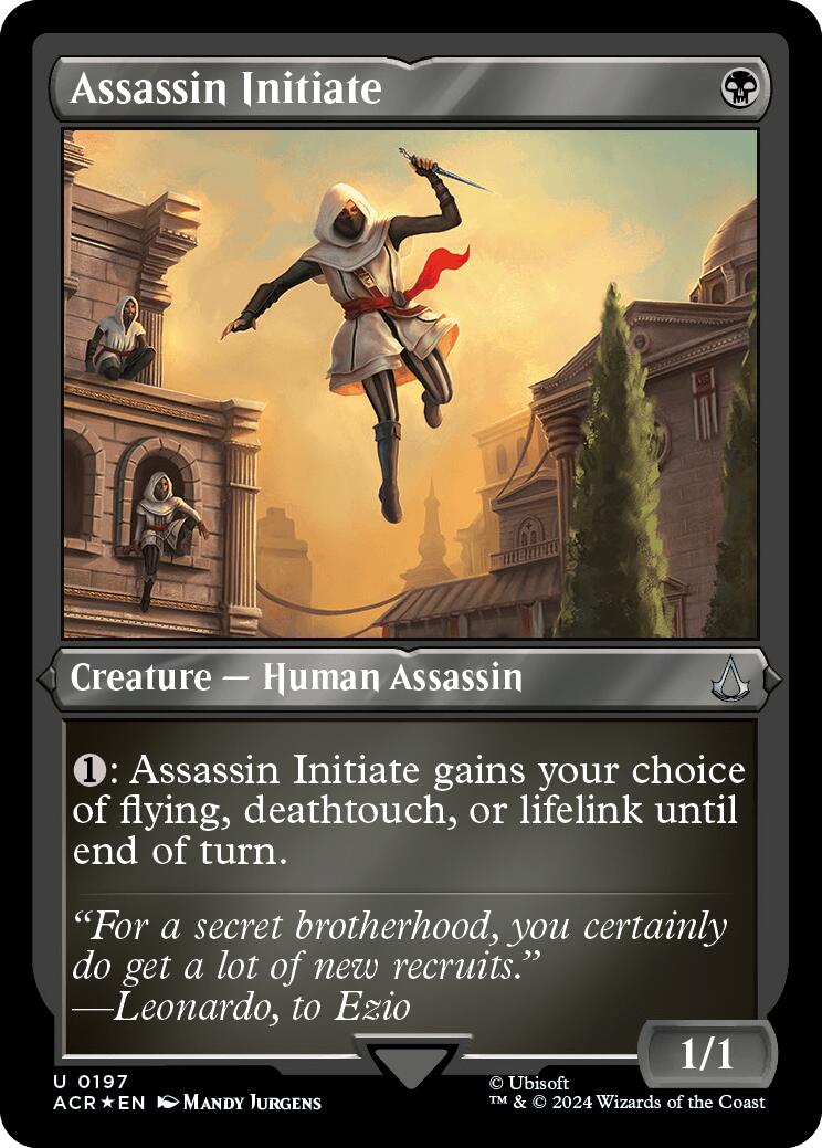 Assassin Initiate (Foil Etched) [Assassin's Creed] | Silver Goblin