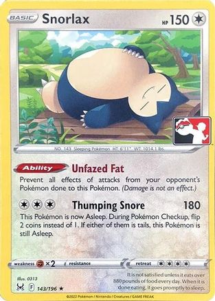 Snorlax (143/196) [Prize Pack Series Three] | Silver Goblin