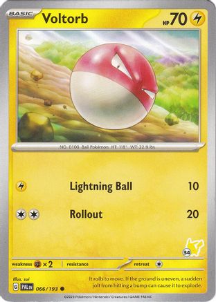 Voltorb (066/193) (Pikachu Stamp #34) [Battle Academy 2024] | Silver Goblin