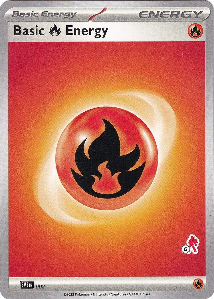 Basic Fire Energy (002) (Armarouge Stamp #6) [Battle Academy 2024] | Silver Goblin