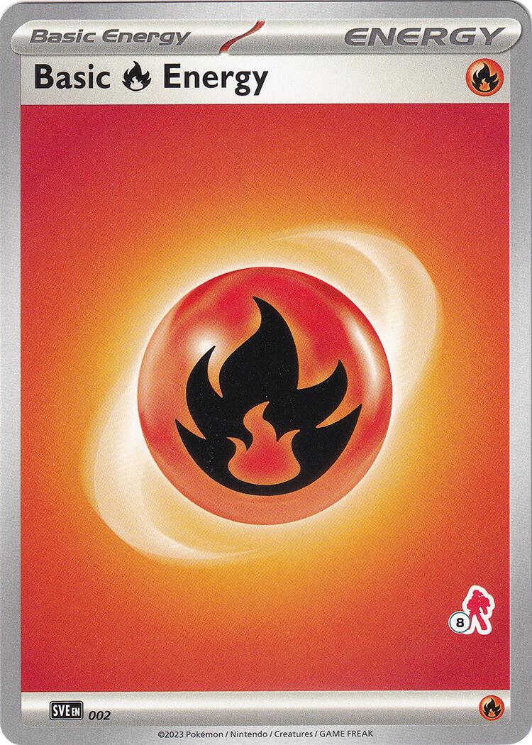 Basic Fire Energy (002) (Armarouge Stamp #8) [Battle Academy 2024] | Silver Goblin