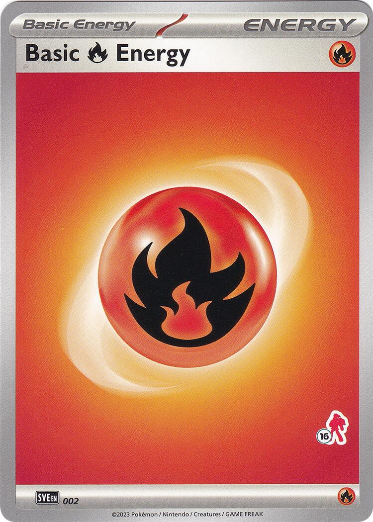Basic Fire Energy (002) (Armarouge Stamp #16) [Battle Academy 2024] | Silver Goblin