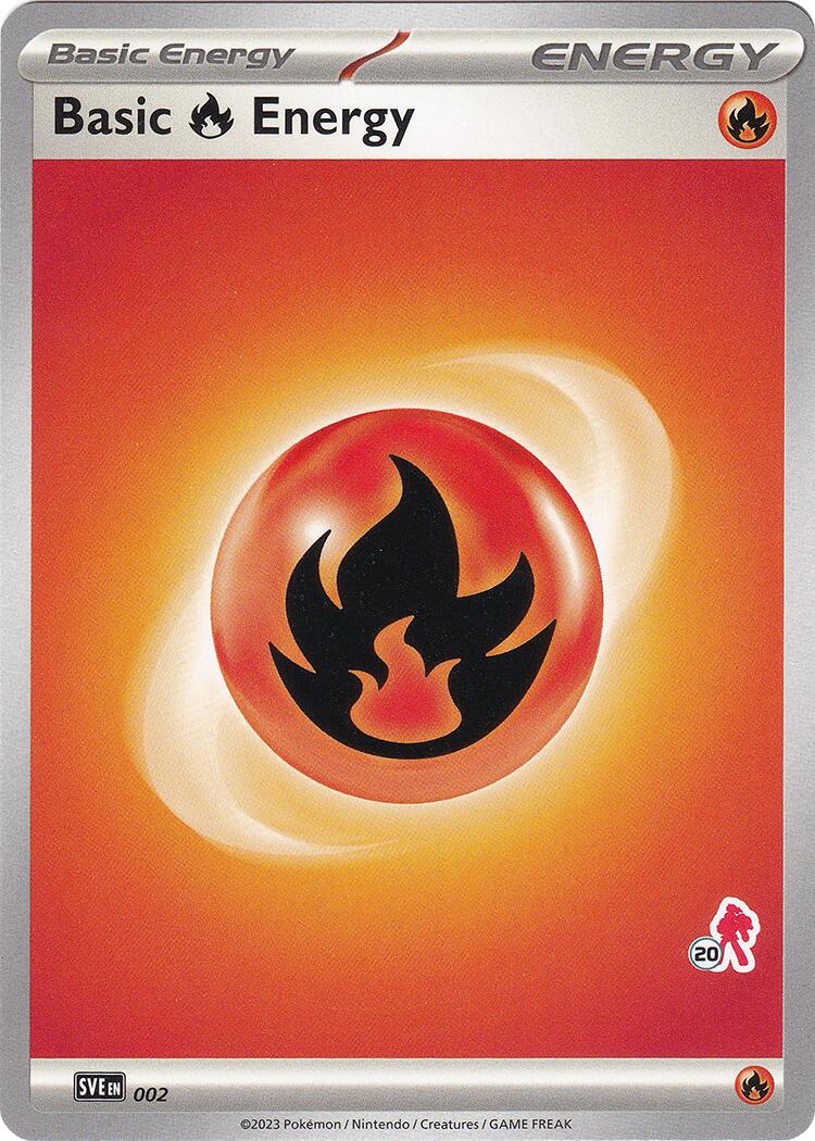 Basic Fire Energy (002) (Armarouge Stamp #20) [Battle Academy 2024] | Silver Goblin