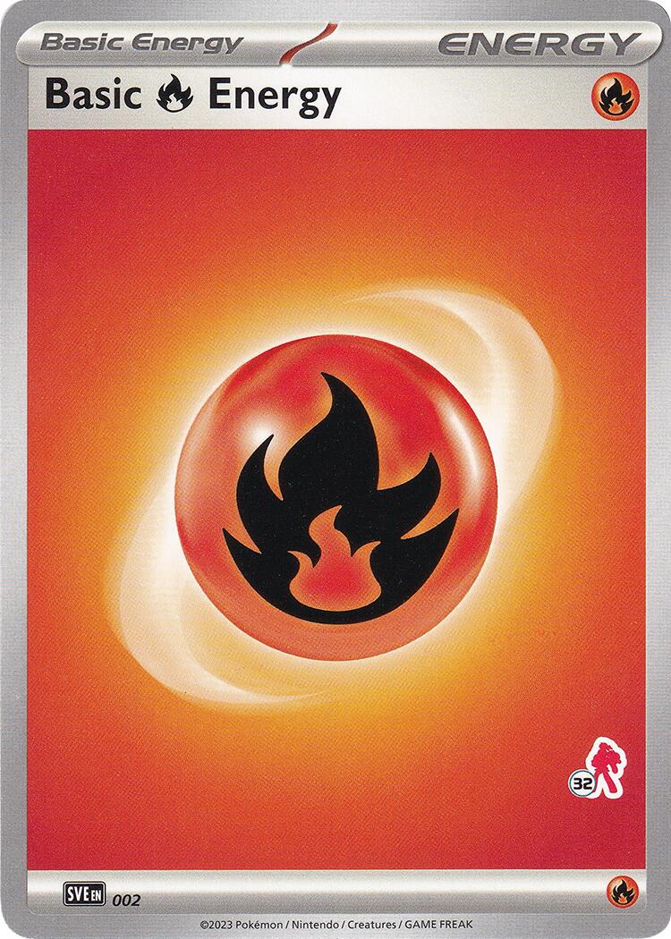 Basic Fire Energy (002) (Armarouge Stamp #32) [Battle Academy 2024] | Silver Goblin