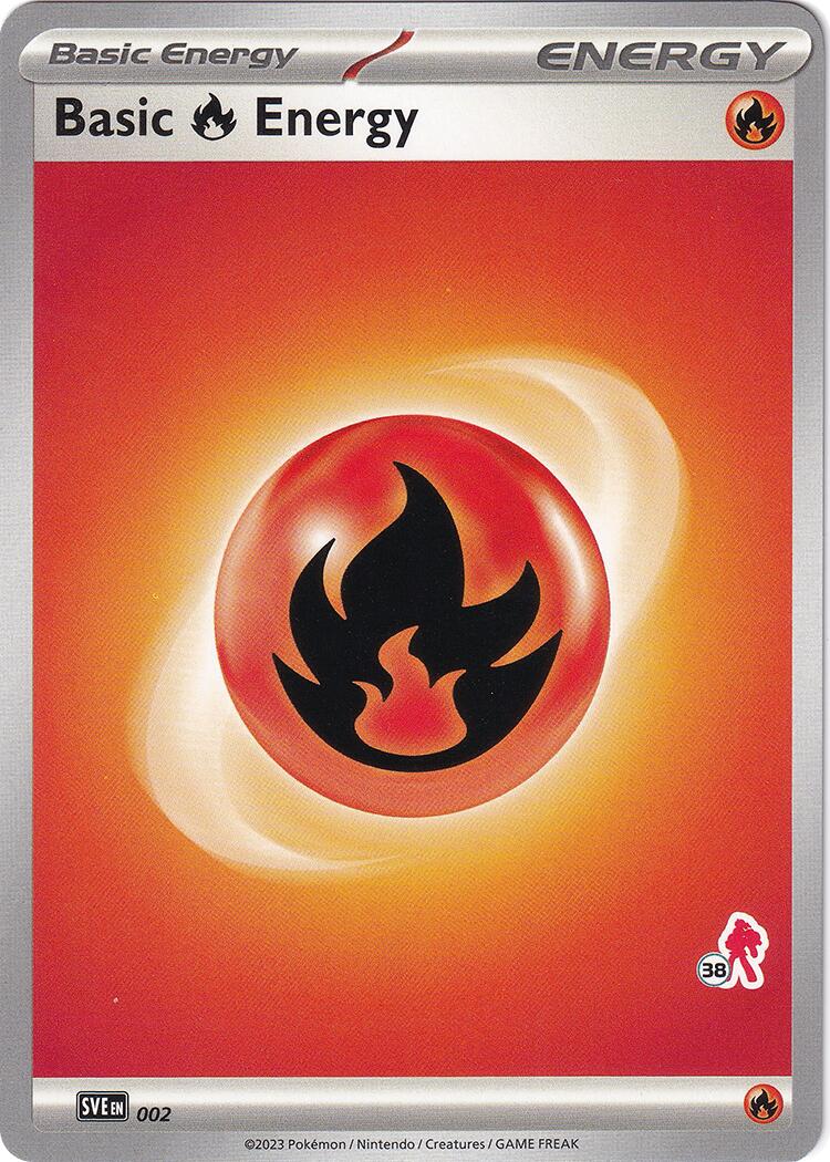 Basic Fire Energy (002) (Armarouge Stamp #38) [Battle Academy 2024] | Silver Goblin