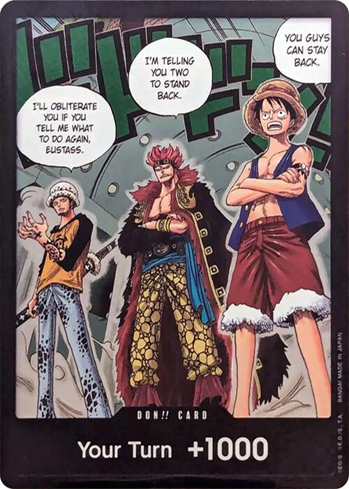 DON!! Card (Trafalgar Law, Eustass Kid and Monkey.D.Luffy) (Double Pack Set Vol. 4) Foil - 500 Years in the Future | Silver Goblin