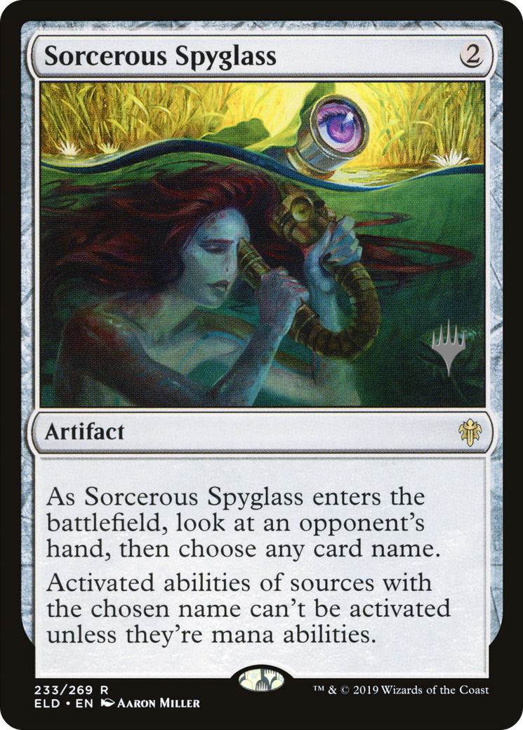 Sorcerous Spyglass (Promo Pack) [Throne of Eldraine Promos] Foil