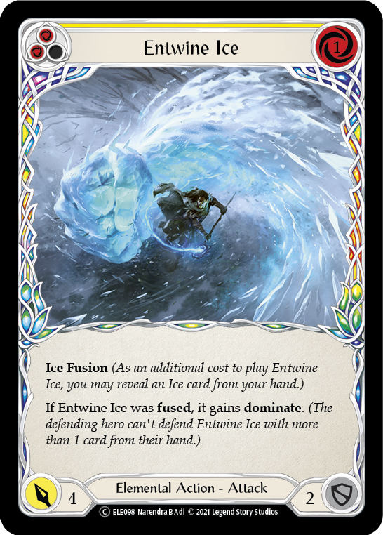 Entwine Ice (Yellow) [U-ELE098] (Tales of Aria Unlimited)  Unlimited Rainbow Foil | Silver Goblin