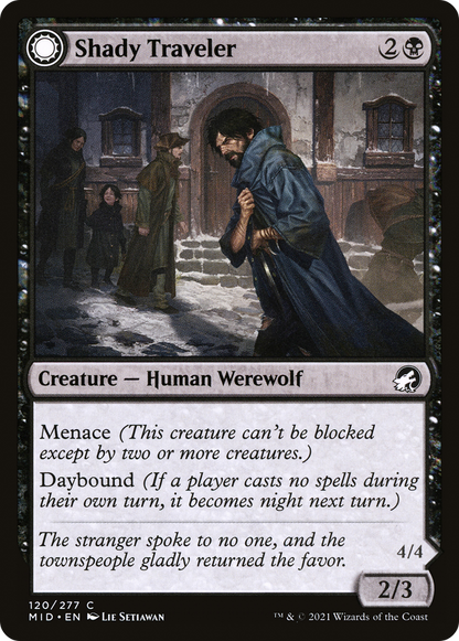 Shady Traveler // Stalking Predator [Innistrad: Midnight Hunt] Foil