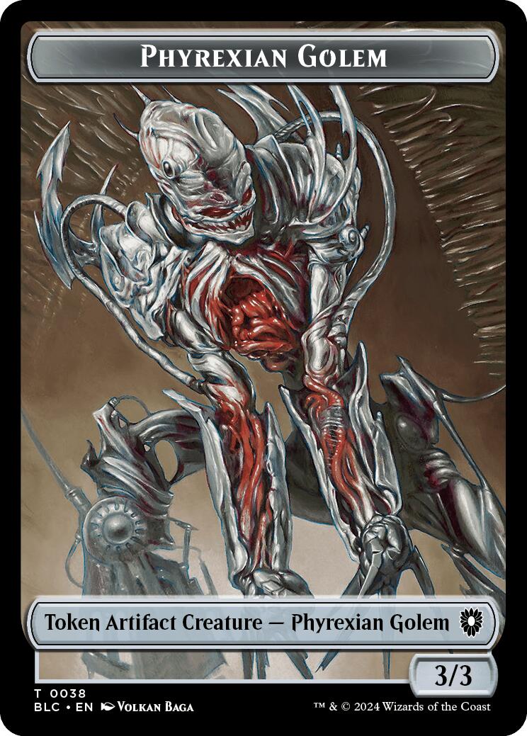Phyrexian Golem // Faerie Double-Sided Token [Bloomburrow Commander Tokens] | Silver Goblin