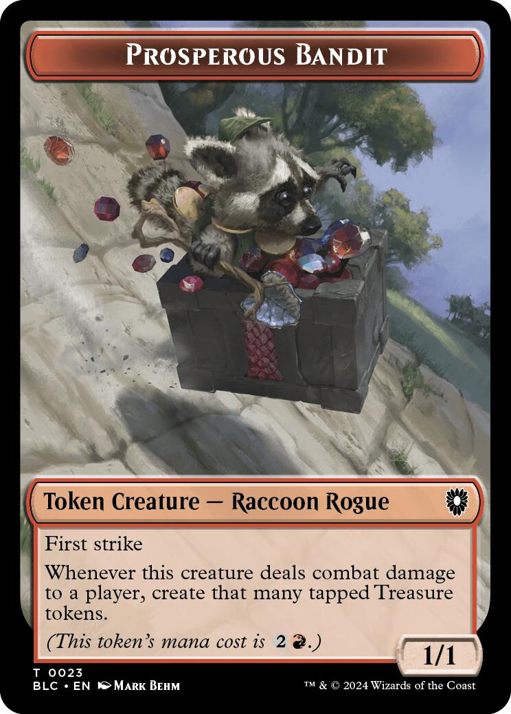 Prosperous Bandit // Treasure Double-Sided Token [Bloomburrow Commander Tokens] | Silver Goblin