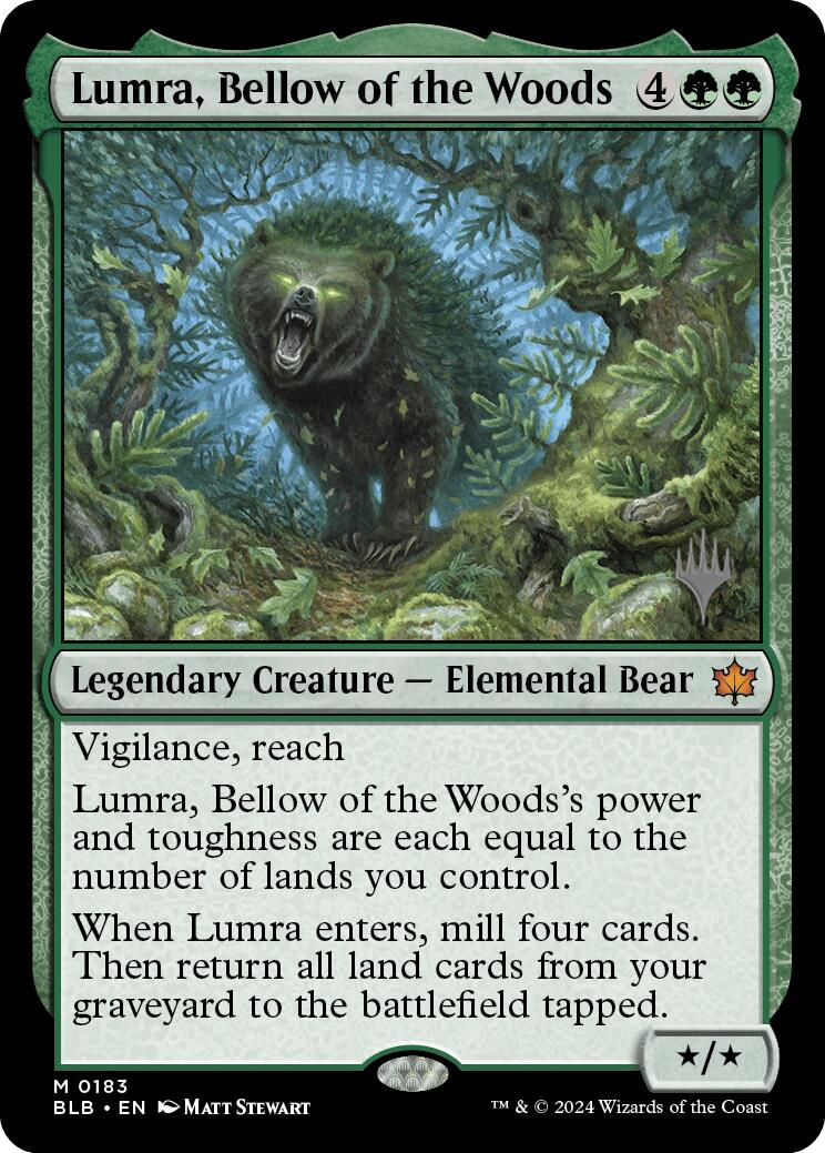 Lumra, Bellow of the Woods (Promo Pack) [Bloomburrow Promos] | Silver Goblin
