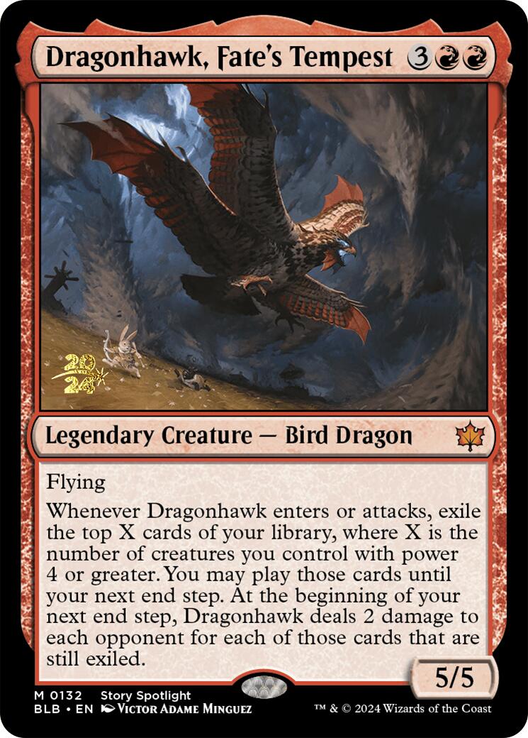 Dragonhawk, Fate's Tempest [Bloomburrow Prerelease Promos] | Silver Goblin