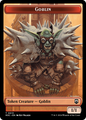 Goblin (Ripple Foil) // Tarmogoyf Double-Sided Token [Modern Horizons 3 Commander Tokens] | Silver Goblin