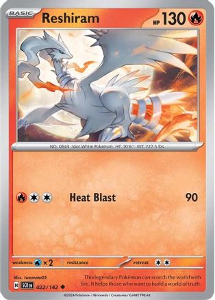 Reshiram (022/142) [Scarlet & Violet: Stellar Crown] Reverse Holofoil