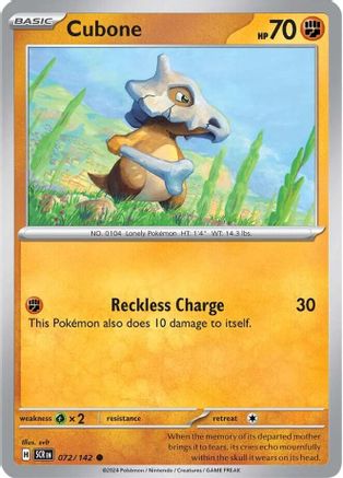 Cubone (072/142) [Scarlet & Violet: Stellar Crown] Reverse Holofoil