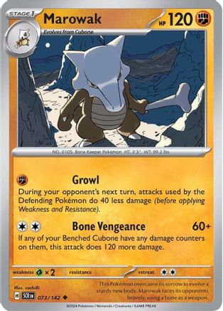 Marowak (073/142) [Scarlet & Violet: Stellar Crown] Reverse Holofoil