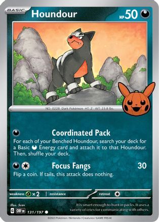 Houndour - 131/197 (131) - Trick or Trade BOOster Bundle 2024