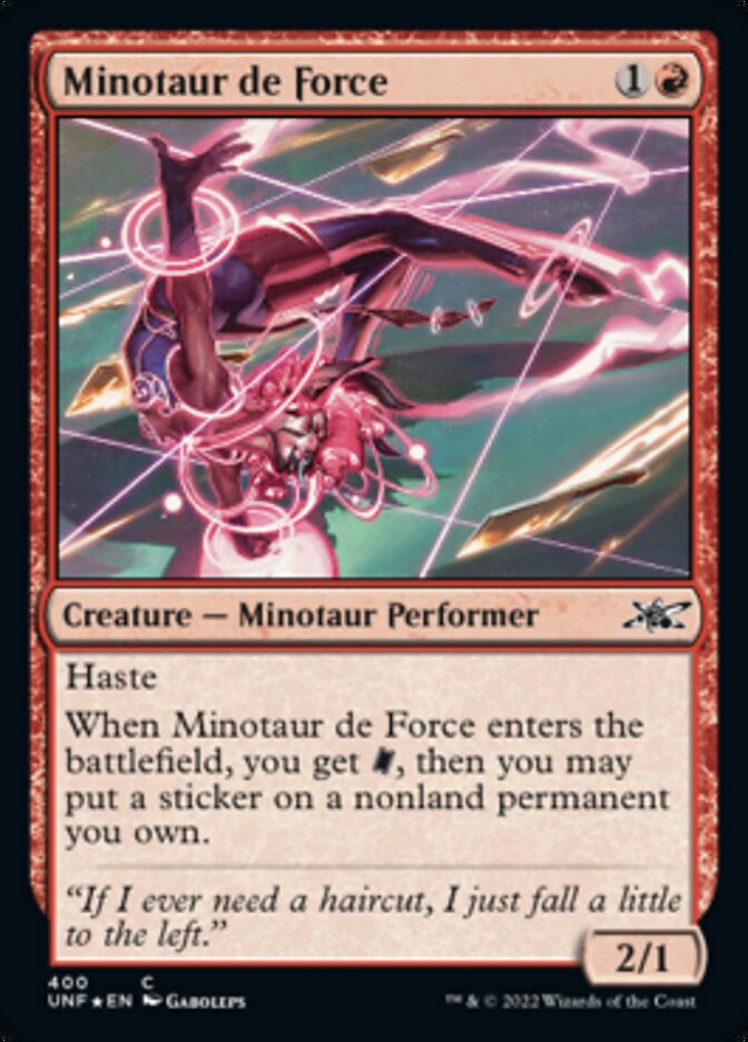 Minotaur de Force (Galaxy Foil) [Unfinity] | Silver Goblin