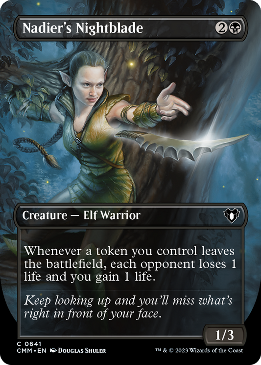 Nadier's Nightblade (Borderless Alternate Art) [Commander Masters] Foil