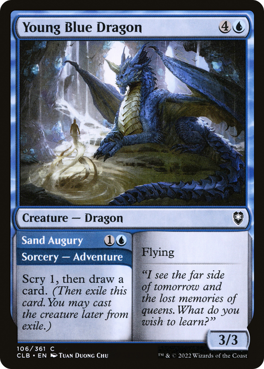 Young Blue Dragon // Sand Augury [Commander Legends: Battle for Baldur's Gate] Foil