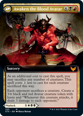 Extus, Oriq Overlord // Awaken the Blood Avatar (Extended Art) [Strixhaven: School of Mages] Foil