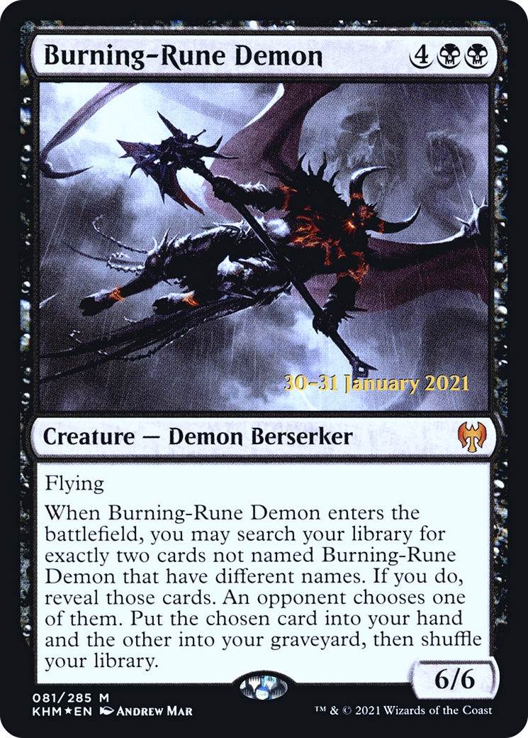 Burning-Rune Demon [Kaldheim Prerelease Promos] | Silver Goblin