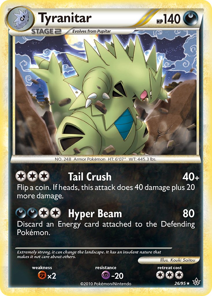 Tyranitar (26/95) (Theme Deck Exclusive) [HeartGold & SoulSilver: Unleashed] | Silver Goblin