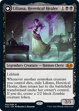 Liliana, Heretical Healer // Liliana, Defiant Necromancer [Commander Collection: Black] Foil