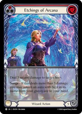 Etchings of Arcana (Red) (Extended Art) (OSC014) - Blitz Deck: Rosetta - Oscilio