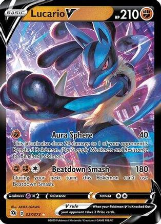 Lucario V - 027/073 (Non-Holo) (27) - Deck Exclusives