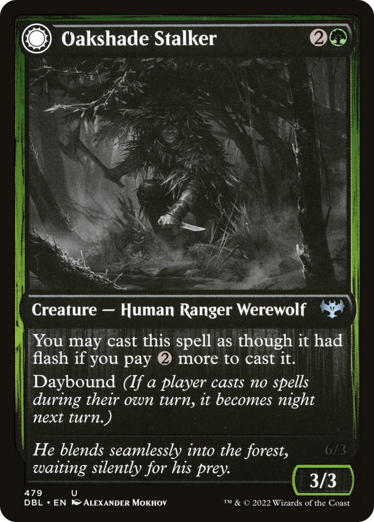 Oakshade Stalker // Moonlit Ambusher [Innistrad: Double Feature] Foil