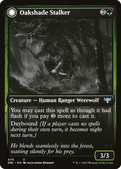 Oakshade Stalker // Moonlit Ambusher [Innistrad: Double Feature] Foil